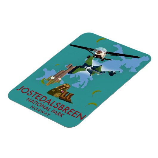 Jostedalsbreen National Park Flight Poster Magnet (Linke Seite)
