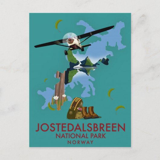 Jostedalsbreen National Park Flight Poster Postkarte (Vorderseite)