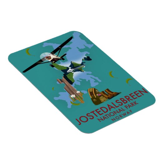 Jostedalsbreen Nationalpark Flugposter Magnet (Rechte Seite)