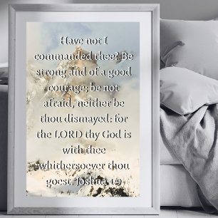 Josua 1:9 Bibelvers Ermutigung Christlich Poster