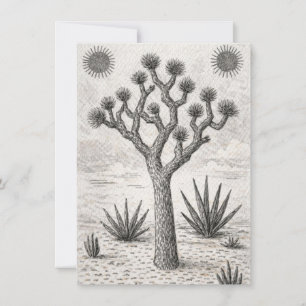 Josua-Baum-Skizze Wüsten-Skizzen-Kunst Mitteilungskarte