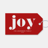 JOT Bold Typografy Modern Christmas Red Geschenkanhänger (Vorderseite (Horizontal))