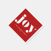 JOT Bold Typografy Modern Christmas Red Serviette (Ecke)