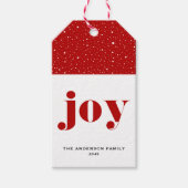 JOT Bold Typografy Red Modern Christmas Geschenkanhänger (Vorderseite)