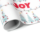 JoThree Blue Weihnachtsbäume Geschenkpapier (Rolleneckpunkt)