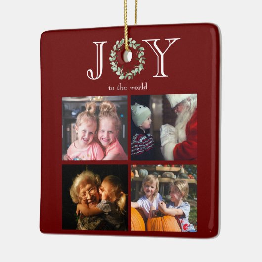 Joto the World 4 Fotos Personalisiert Red Keramikornament (Links)