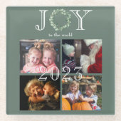 Joto the World 4 Fotos Year Personalisiert Glasuntersetzer (Vorderseite)