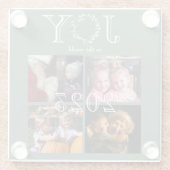 Joto the World 4 Fotos Year Personalisiert Glasuntersetzer (Rückseite)