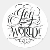 Joto the World Christmas Calligrafy Lettering Runder Aufkleber (Vorderseite)