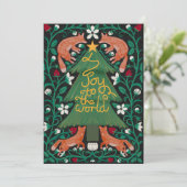 Joto the World Christmas Cards Fox Botanical Einladung (Stehend Vorderseite)