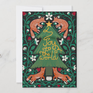 Joto the World Christmas Cards Fox Botanical Einladung