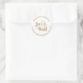 Joto the World Christmas Holidays Gold Script Runder Aufkleber (Tasche)