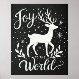Joto the World Christmas Rentier Chalkboard Poster