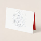 Joto the World Classic Silver Foil Red Christmas Folienkarte (Vorderseite)