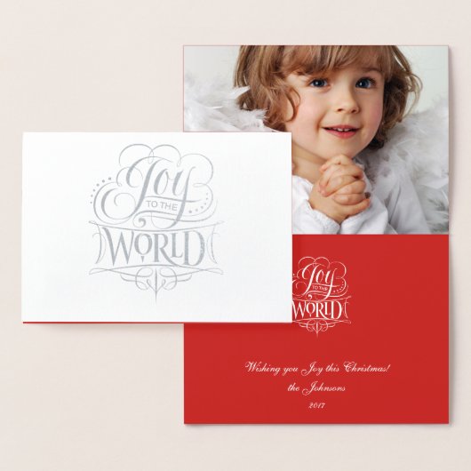 Joto the World Classic Silver Foil Red Christmas Folienkarte (Anzeige)