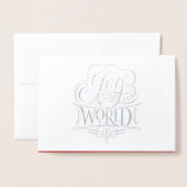 Joto the World Classic Silver Foil Red Christmas Folienkarte (Vorderseite mit Umschlag)