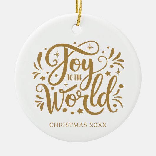 Joto the World Elegant Gold Script Christlich Keramik Ornament (Vorne)