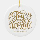 Joto the World Elegant Gold Script Christlich Keramik Ornament (Hinten)
