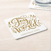 Joto the World Elegant Gold Script Christlich Rechteckiger Pappuntersetzer (angewinkelt)