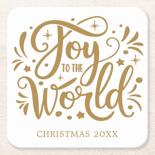 Joto the World Elegant Gold Script Christlich Rechteckiger Pappuntersetzer (Vorderseite)