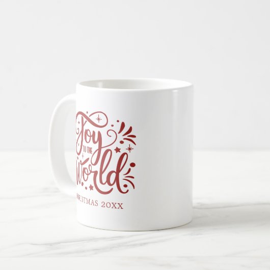 Joto the World Elegant Red Script Christlich Kaffeetasse (Vorderseite Links)