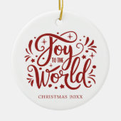 Joto the World Elegant Red Script Christlich Keramik Ornament (Vorne)