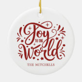 Joto the World Elegant Red Script Christlich Keramik Ornament (Hinten)
