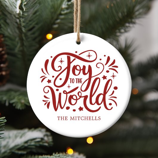 Joto the World Elegant Red Script Christlich Keramik Ornament