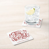 Joto the World Elegant Red Script Christlich Rechteckiger Pappuntersetzer (Vor Ort)