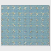"Joto the World" - Gold und Blue Wrapping Paper Geschenkpapier (Flach)
