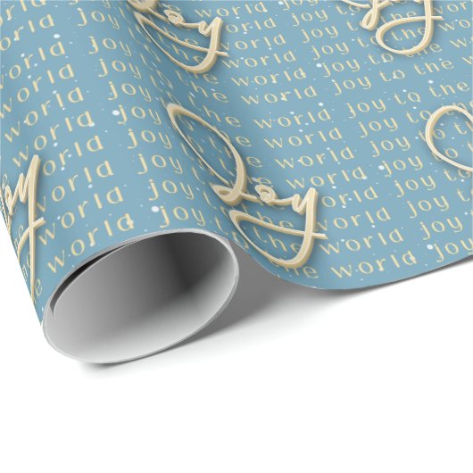 "Joto the World" - Gold und Blue Wrapping Paper Geschenkpapier (Rolleneckpunkt)