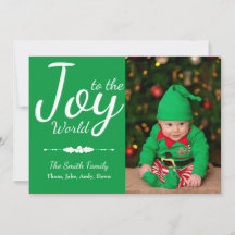 Joto the World Green Christmas Foto Card