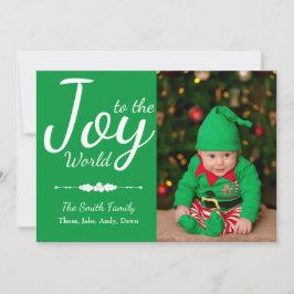 Joto the World Green Christmas Foto Card Feiertagskarte