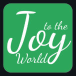 Joto the World Green Christmas Sticker<br><div class="desc">Benutzen Sie diese Joy zum World Green Weihnachtsaufkleber als Gastgeschenk oder Umschlag Aufkleber. Freuen Sie sich auf einen stilvollen,  modernen Schriftart auf grünem Hintergrund. Mit diesem festlichen Aufkleber ein bisschen Feiertagssjubeln verteilen.</div>