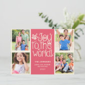 Joto the World Multi Foto Weihnachtskarte Einladung (Stehend Vorderseite)