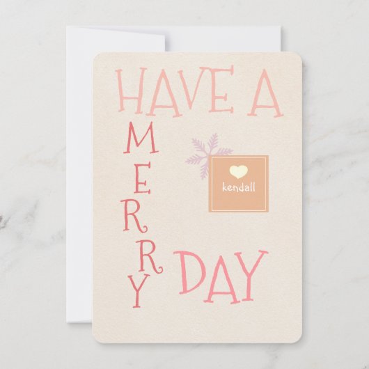 Joto the World Pink Tree Add Name Flat Xmas Card (Rückseite)