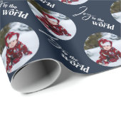 Joto the World Script Round Fotos Blue Geschenkpapier (Rolleneckpunkt)