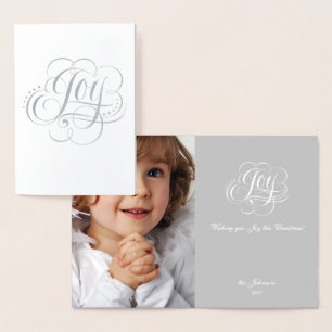 Joto the World Silver Foil Christmas Lettering Folienkarte
