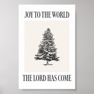 Joto the World Vintag Tree Christmas Print Poster