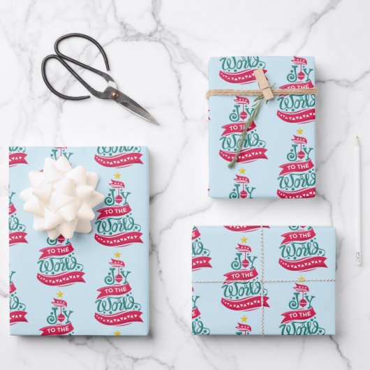 Joto the World Weihnachtsziffer Typografie Geschenkpapier Set (Vorderseite)