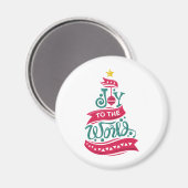 Joto the World Weihnachtsziffer Typografie Magnet (Vorderseite/Rückseite)