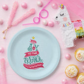 Joto the World Weihnachtsziffer Typografie Pappteller (Party)