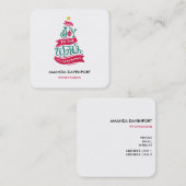 Joto the World Weihnachtsziffer Typografie Quadratische Visitenkarte (Vorne/Hinten)