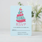 Joto the World Weihnachtsziffer Typografie RSVP Karte (Stehend Vorderseite)