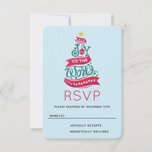 Joto the World Weihnachtsziffer Typografie RSVP Karte (Vorderseite)