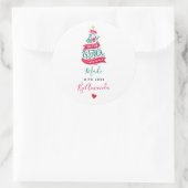 Joto the World Weihnachtsziffer Typografie Runder Aufkleber (Tasche)