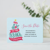 Joto the World Weihnachtsziffer Typografie Save The Date (Stehend Vorderseite)