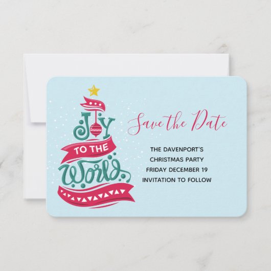 Joto the World Weihnachtsziffer Typografie Save The Date (Vorderseite)