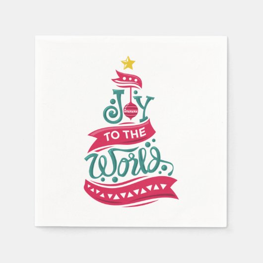 Joto the World Weihnachtsziffer Typografie Serviette (Vorderseite)