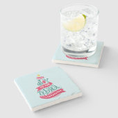 Joto the World Weihnachtsziffer Typografie Steinuntersetzer (Seitenansicht)